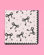 Little Black Bow Napkins - 24 paper napkins