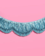 Blue Scallop Fringe Banner - iridescent banner