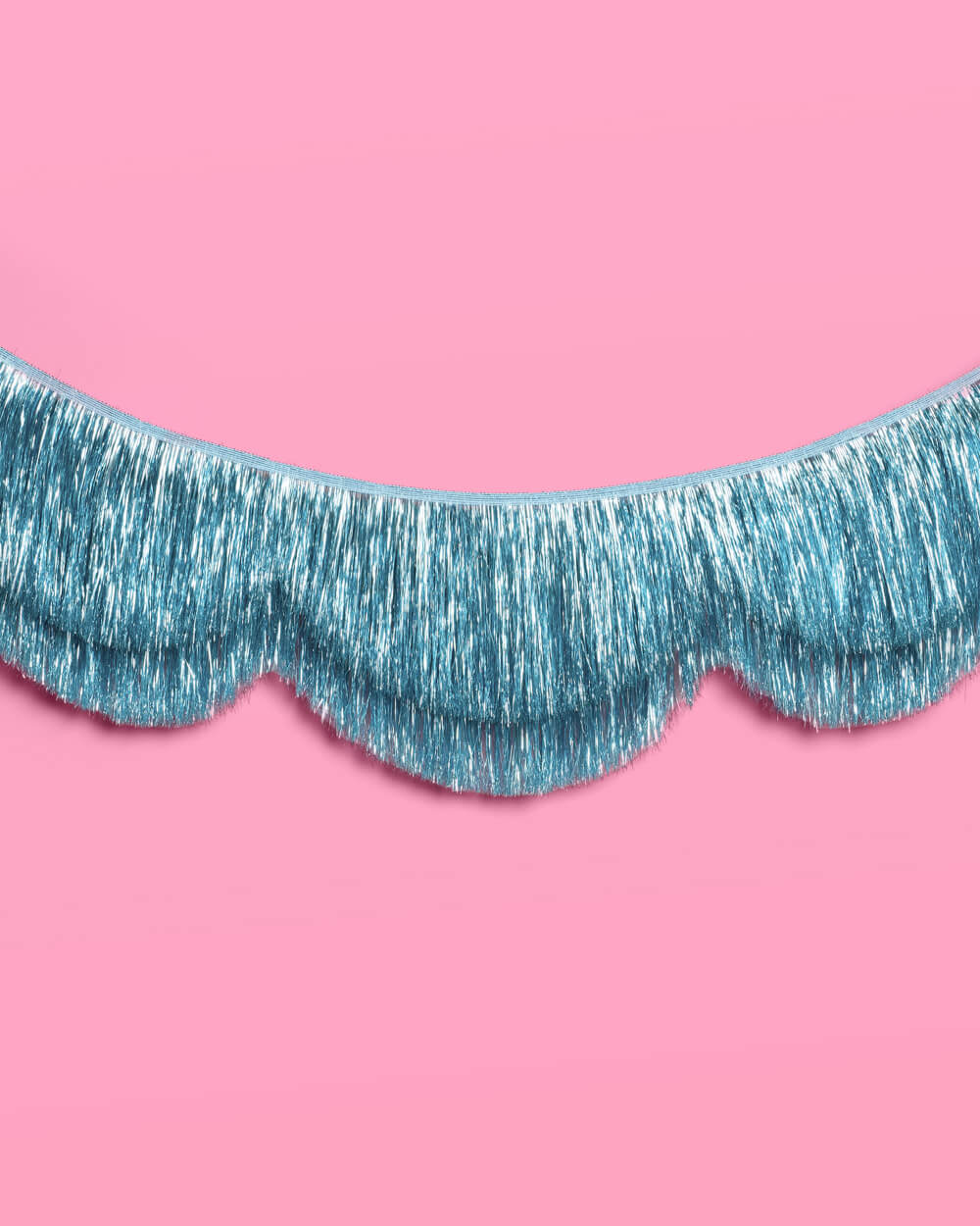 Blue Scallop Fringe Banner - iridescent banner