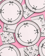 Little Black Bow Plates - 25 paper plates