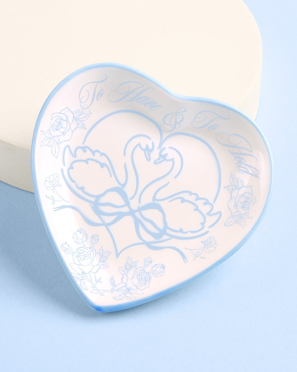 To Have & To Hold Tray - heart shaped ceramic dish