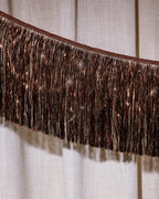 Espresso Fringe Banner - brown metallic fringe