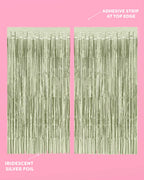 Martini Green Curtain - sage green foil curtain