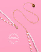 Bride Pearl Belly Chain - pearl + gold body chain