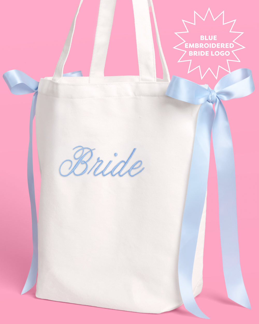 Tying the Knot Tote - embroidered canvas tote w. bows