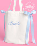 Tying the Knot Tote - embroidered canvas tote w. bows