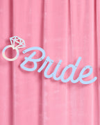 Blue Bride To Be Banner - matte blue + iridescent foil