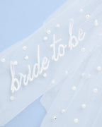Pearl to Be Bow - white tulle bow w/ pearls