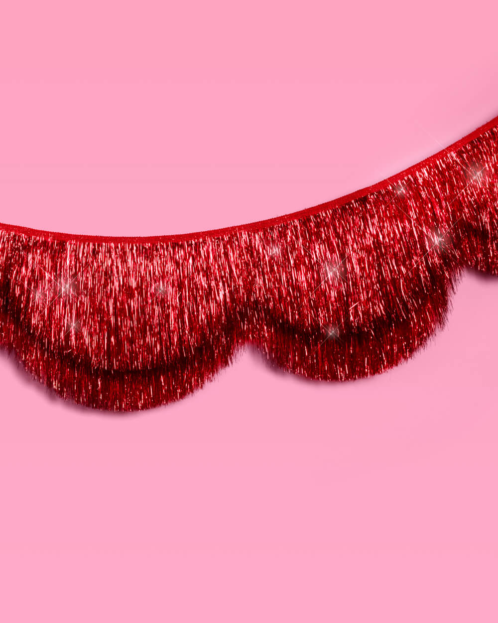 Red Fringe Banner - scalloped banner