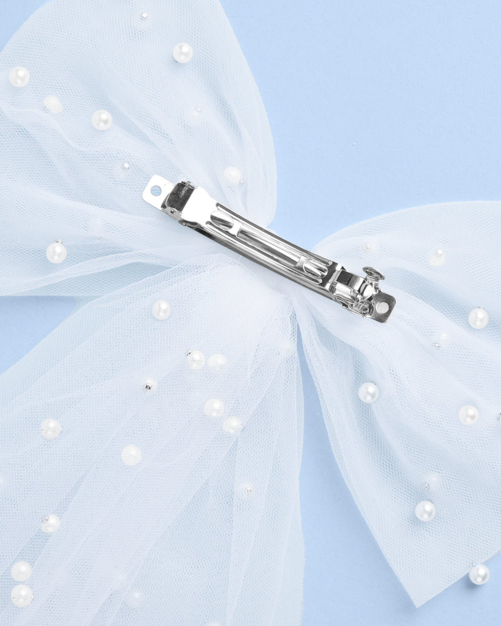 Pearl to Be Bow - white tulle bow w/ pearls