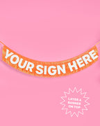 Orange Fringe Banner - iridescent banner