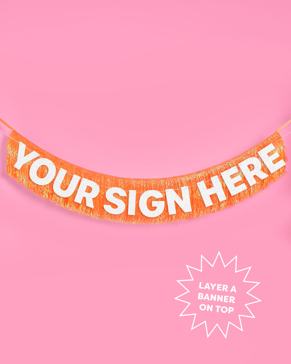 Orange Fringe Banner - iridescent banner