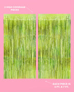 Limelight Curtain - holographic green foil curtain
