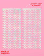 Shimmer Heart Curtain - iridescent foil curtain