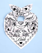 Classic Bride Headscarf - white silk bride head scarf