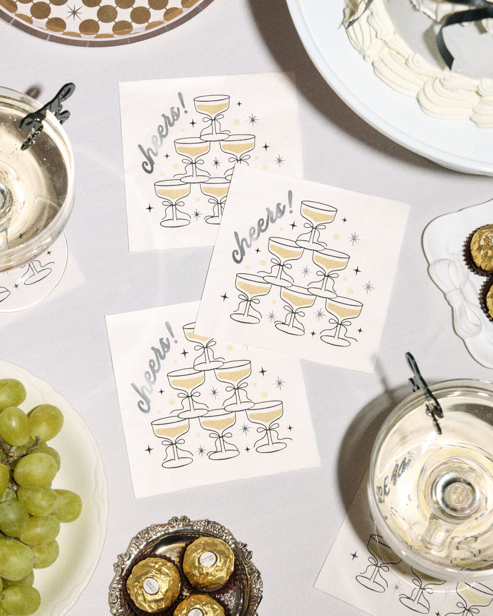 Champagne Cheers Napkins - 50 foil napkins