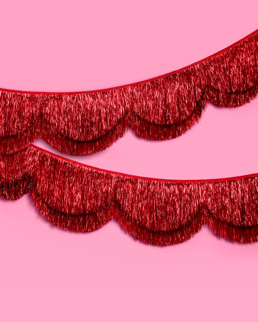 Red Fringe Banner - scalloped banner