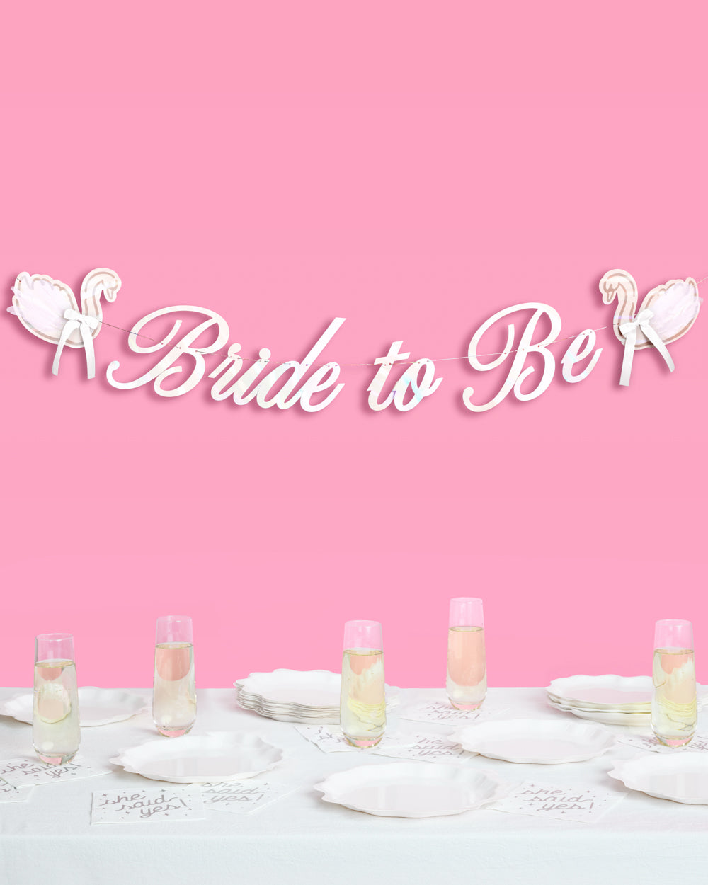 Swan to Be Banner - iridescent foil banner