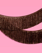 Espresso Fringe Banner - brown metallic fringe
