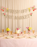 Fresh Off The Market Banner - gold glitter banner
