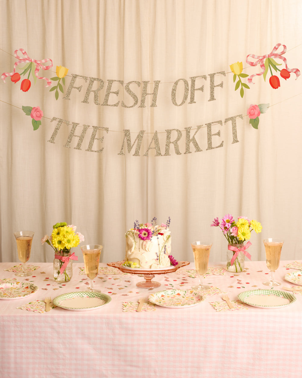Fresh Off The Market Banner - gold glitter banner