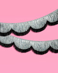 Black + Silver Scallop Fringe - 2 layer fringe banner