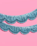 Blue Scallop Fringe Banner - iridescent banner