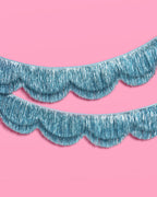 Blue Scallop Fringe Banner - iridescent banner