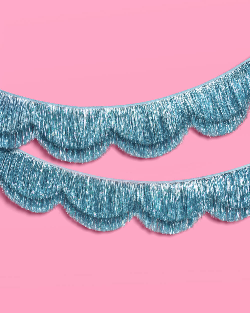 Blue Scallop Fringe Banner - iridescent banner