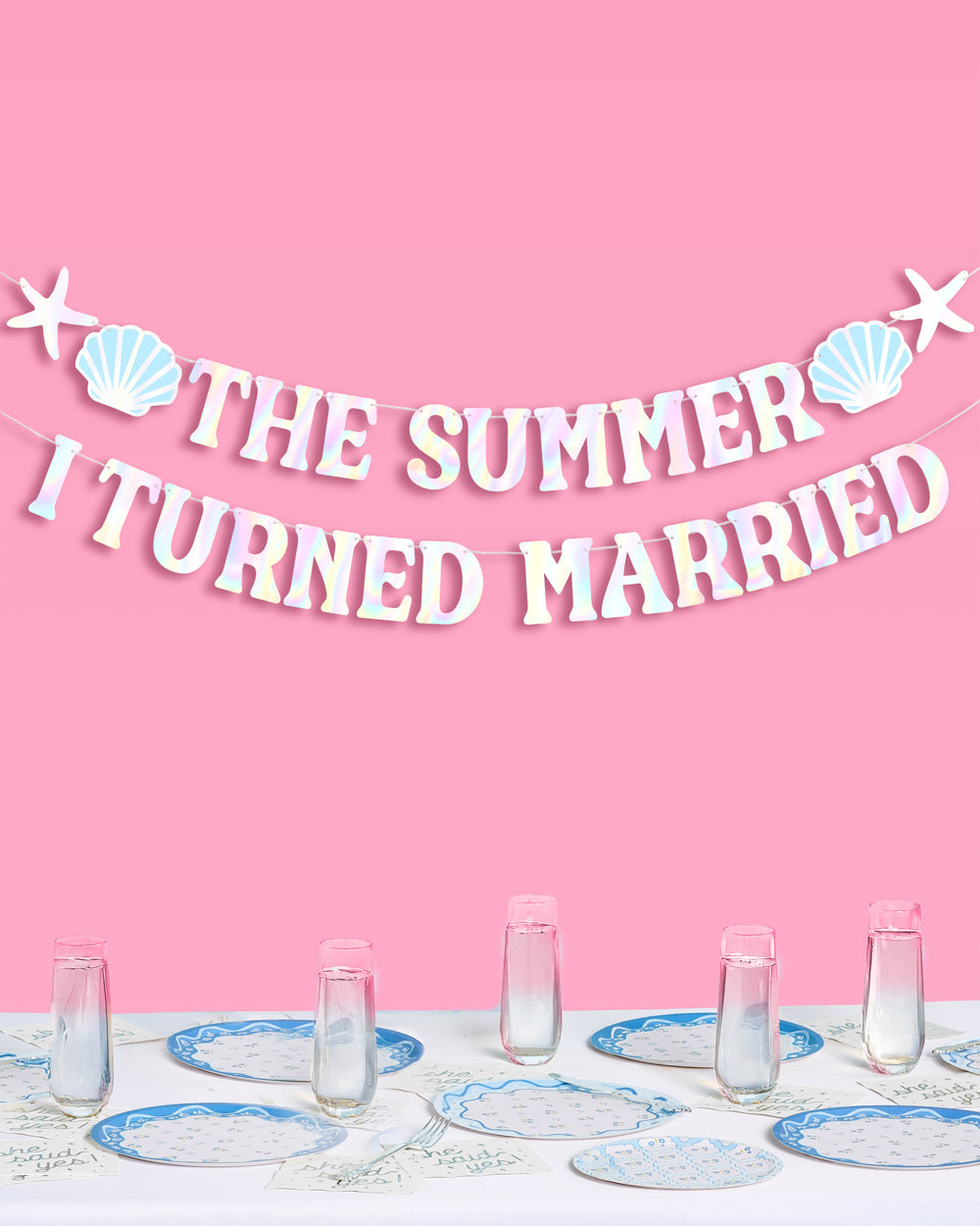 Summer I Turned Married Banner - iridescent banner