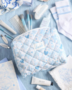 Something Blue Bag - quilted cosmetic bag