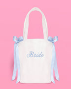 Tying the Knot Tote - embroidered canvas tote w. bows
