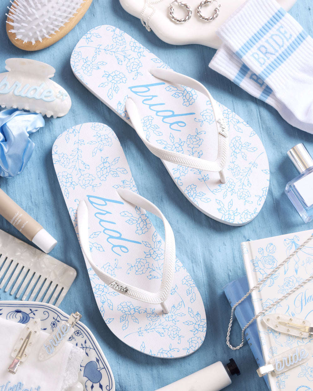 Something Blue Flip Flops - rubber printed sandals
