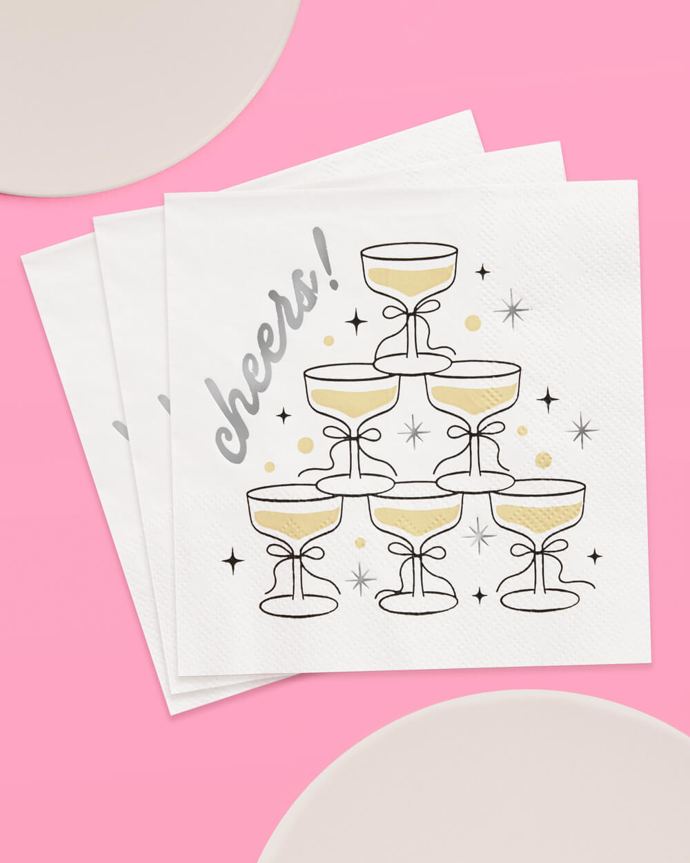 Champagne Cheers Napkins - 50 foil napkins
