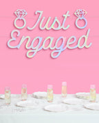 Just Engaged Banner - iridescent foil banner