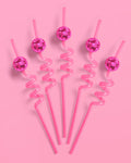 Pink Disco Straws - 12 reusable straws