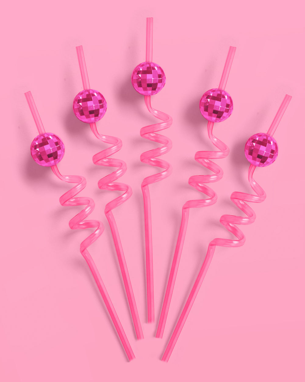 Pink Disco Straws - 12 reusable straws