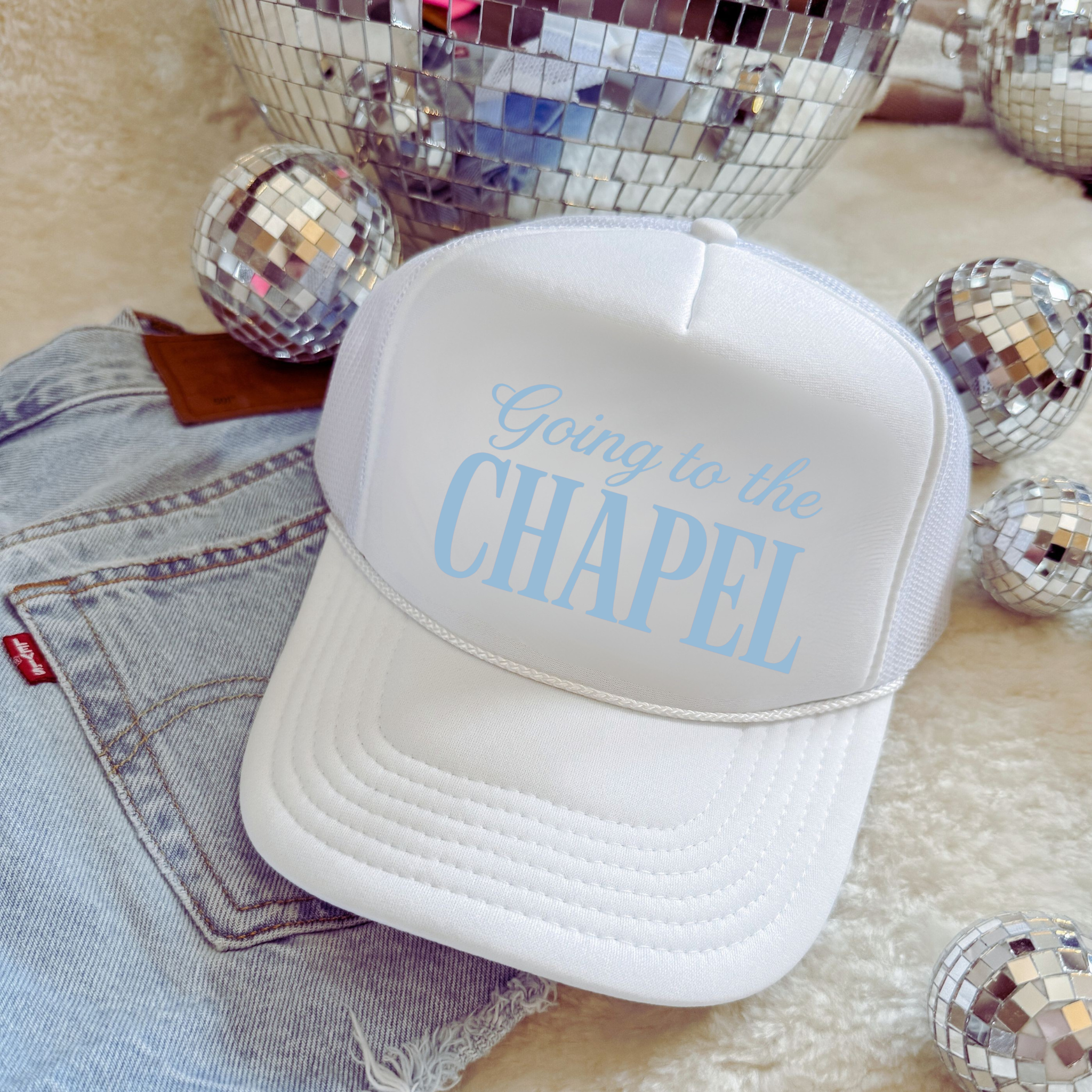 Going to the Chapel Foam Front Trucker Hat | Vintage Bride Bachelorette Hat | Wedding Weekend Baseball Cap