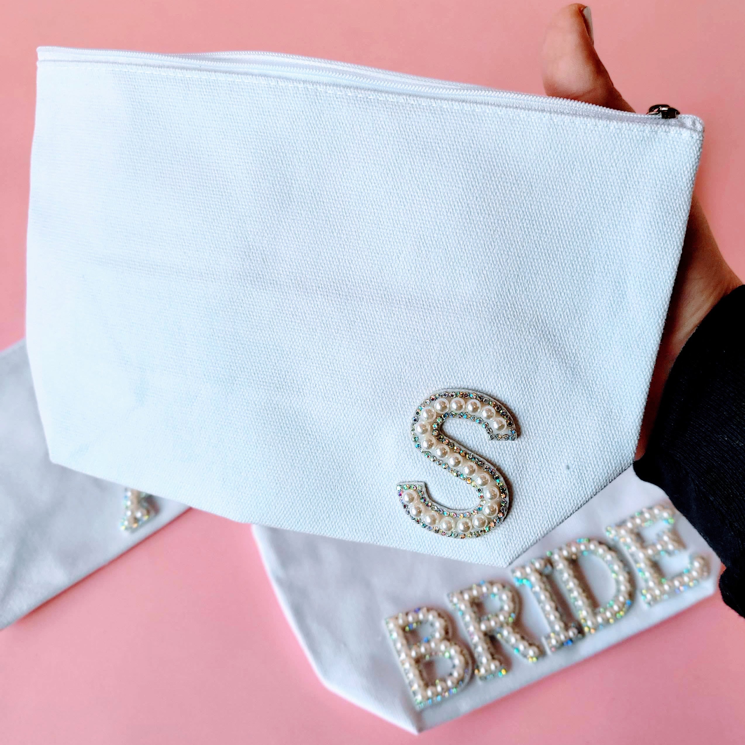 Pearl Patch Makeup Bag
