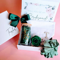 Green Bridesmaid proposal gift set