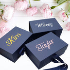 Personalized Navy Gift Box with Bow