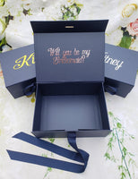 Personalized Navy Gift Box with Bow