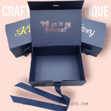 Personalized Navy Gift Box with Bow