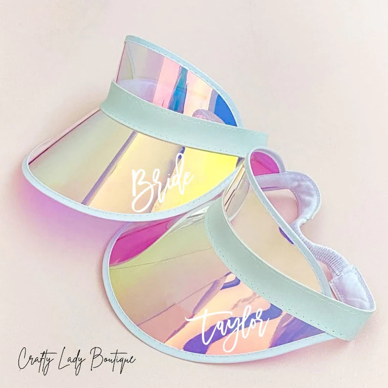 Personalized holographic visor for bachelorette party