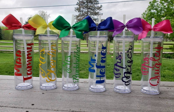 Personalized Tumbler With Lid and Straw, Bridesmaids Gifts, Acrylic Custom  Tumbler, Skinny Tumbler, Personalized Gift, Teacher Gift Cup